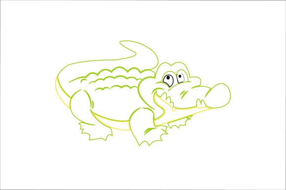 Animal Crocodile Cartoon Color Line: A Playful Icon Set for Modern Design