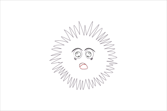 Animal Sea urchins Cartoon Color Line: A Versatile Design Asset