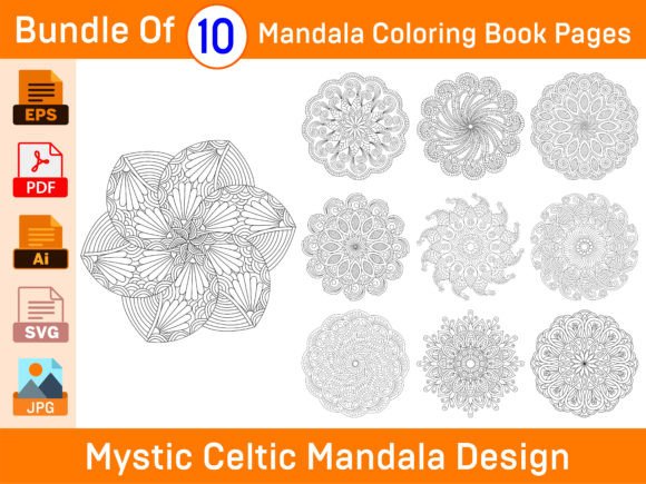 Bundle of 10 Mystic Celtic Mandala Color: Unleashing Creative Flow