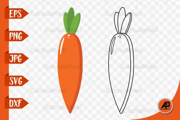 Carrot Outline with Color Clipart: A Fresh Asset for Designers
