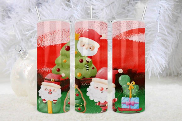 Charming Holiday Design: The Cute Santa Water Color Christmas Tumbler