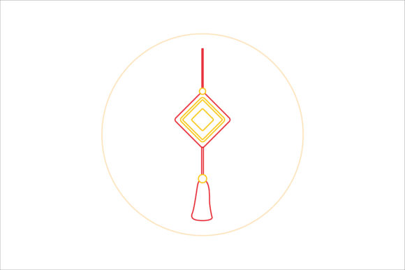Chinese New Year Icon Knot Color Line: Festive Vector Assets
