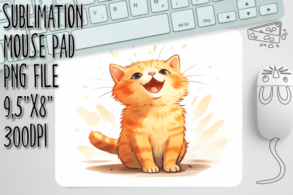 Color Splash Cat Sublimation Mouse Pad: A Digital Design for Vibrant Creations