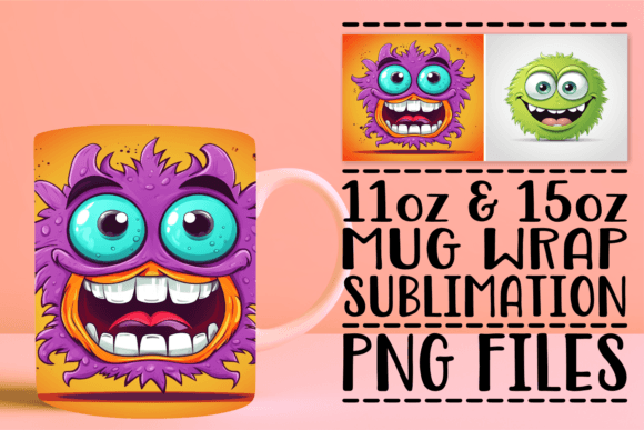 Color Splash Monster Mug Design: A Bold Sublimation Asset