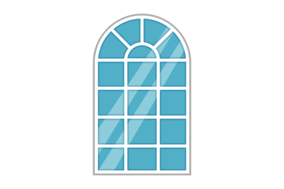 Flat Window White Frame Color Icon: Modern Apartment Style