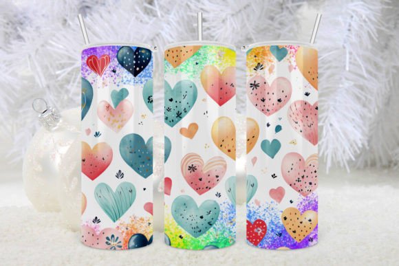 Hearts Valentines Water Color Tumbler 2: A Fresh Take on Romance