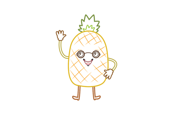 Kawaii Cute Pineapple Fruit Color Line: A Designer’s Playful Asset
