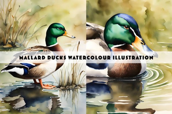 Mallard Duck Watercolour Duo: A Natural Choice for Creative Projects