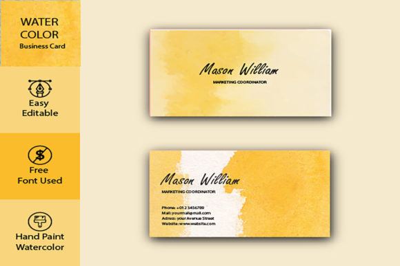 Modern Water Color Business Card: Stand Out with Simple Elegance
