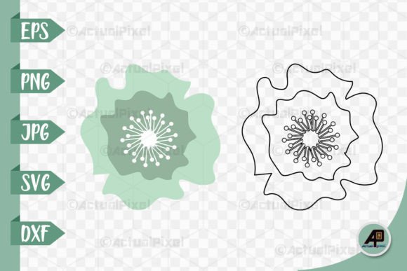 Simple Flower Outline with Color Clipart: A Versatile Design Asset