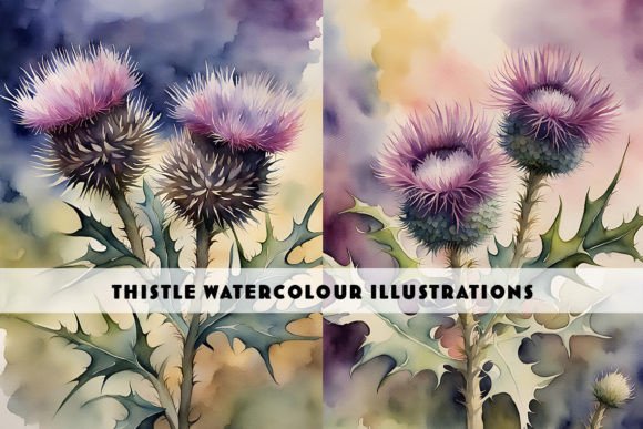 Unveiling the Thistle Watercolour Duo: Your Next Creative Asset