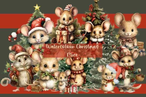 Watercolour Christmas Mice: Charming Designs for Your Holiday Projects