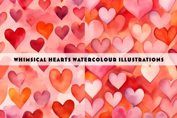 Whimsical Hearts Watercolour Duo: A Creative Asset for Designers